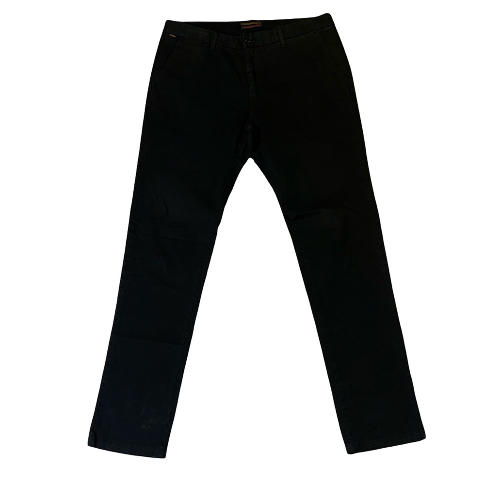 Scotch & Soda mens 31x32 black solid cotton blend Stuart chino pants EUC